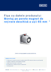 Montaj pe perete magnet de reținere deschisă a ușii 65 mm  * Fișa cu datele produsului RO