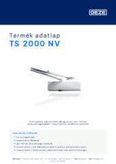 TS 2000 NV Termék adatlap HU