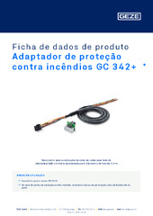 Adaptador de proteção contra incêndios GC 342+  * Ficha de dados de produto PT