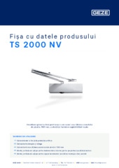 TS 2000 NV Fișa cu datele produsului RO