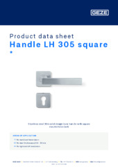 Handle LH 305 square  * Product data sheet EN