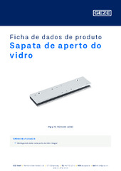Sapata de aperto do vidro Ficha de dados de produto PT
