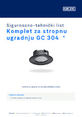 Komplet za stropnu ugradnju GC 304  * Sigurnosno-tehnički list HR