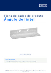 Ângulo do lintel Ficha de dados de produto PT
