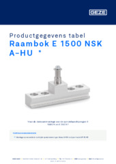 Raambok E 1500 NSK A-HU  * Productgegevens tabel NL