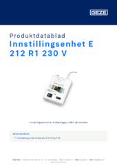 Innstillingsenhet E 212 R1 230 V Produktdatablad NB