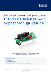 Interfaz CAN/CAN con separación galvánica  * Ficha de datos del producto ES