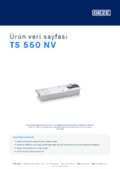 TS 550 NV Ürün veri sayfası TR