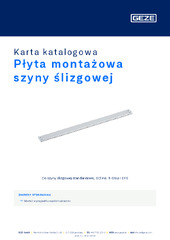 Płyta montażowa szyny ślizgowej Karta katalogowa PL
