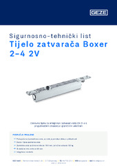 Tijelo zatvarača Boxer 2-4 2V Sigurnosno-tehnički list HR