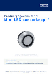 Mini LED sensorknop  * Productgegevens tabel NL