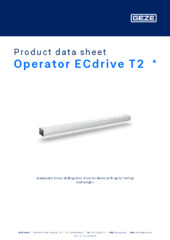 Operator ECdrive T2  * Product data sheet EN