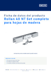 Rollan 40 NT Set completo para hojas de madera Ficha de datos del producto ES