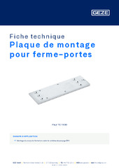 Plaque de montage pour ferme-portes Fiche technique FR