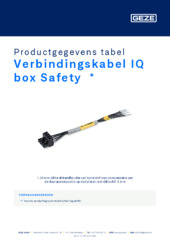Verbindingskabel IQ box Safety  * Productgegevens tabel NL