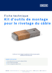 Kit d'outils de montage pour le rivetage du câble Fiche technique FR