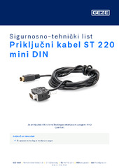 Priključni kabel ST 220 mini DIN Sigurnosno-tehnički list HR