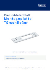 Montageplatte Türschließer Produktdatenblatt DE