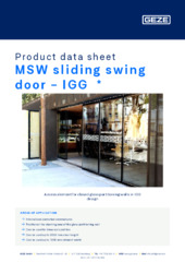 MSW sliding swing door - IGG  * Product data sheet EN