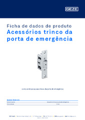 Acessórios trinco da porta de emergência Ficha de dados de produto PT