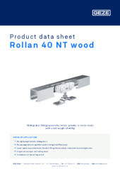 Rollan 40 NT wood Product data sheet EN