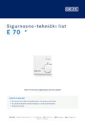 E 70  * Sigurnosno-tehnički list HR