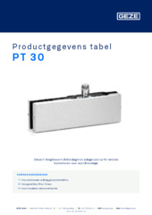 PT 30 Productgegevens tabel NL