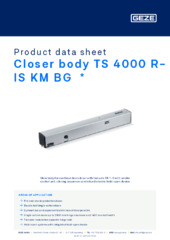 Closer body TS 4000 R-IS KM BG  * Product data sheet EN