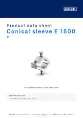Conical sleeve E 1500  * Product data sheet EN