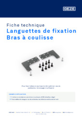 Languettes de fixation Bras à coulisse Fiche technique FR
