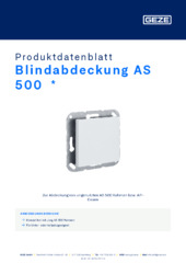 Blindabdeckung AS 500  * Produktdatenblatt DE