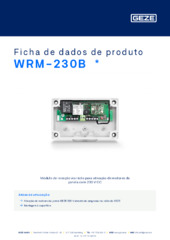 WRM-230B  * Ficha de dados de produto PT