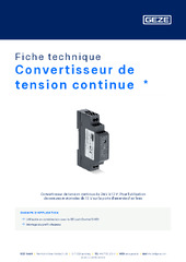 Convertisseur de tension continue  * Fiche technique FR