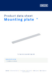 Mounting plate  * Product data sheet EN