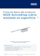 GEZE ActiveStop vidrio montado en superficie  * Ficha de datos del producto ES