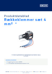 Rækkeklemmer sæt 4 mm²  * Produktdatablad DA