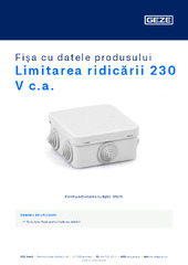 Limitarea ridicării 230 V c.a. Fișa cu datele produsului RO