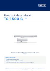 TS 1500 G  * Product data sheet EN