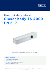 Closer body TS 4000 EN 5-7 Product data sheet EN