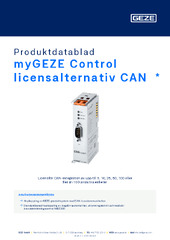 myGEZE Control licensalternativ CAN  * Produktdatablad SV