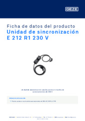 Unidad de sincronización E 212 R1 230 V Ficha de datos del producto ES