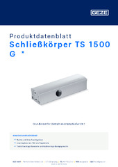 Schließkörper TS 1500 G  * Produktdatenblatt DE