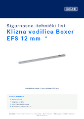 Klizna vodilica Boxer EFS 12 mm  * Sigurnosno-tehnički list HR