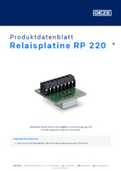 Relaisplatine RP 220  * Produktdatenblatt DE