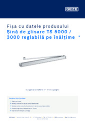 Șină de glisare TS 5000 / 3000 reglabilă pe înălțime  * Fișa cu datele produsului RO