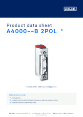 A4000--B 2POL  * Product data sheet EN