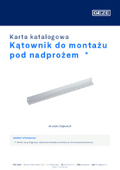 Kątownik do montażu pod nadprożem  * Karta katalogowa PL