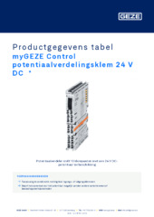 myGEZE Control potentiaalverdelingsklem 24 V DC  * Productgegevens tabel NL