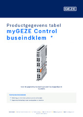 myGEZE Control buseindklem  * Productgegevens tabel NL