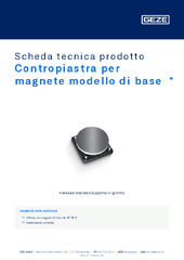 Contropiastra per magnete modello di base  * Scheda tecnica prodotto IT